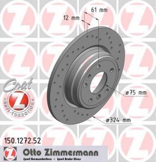 Тормозной диск ZIMMERMANN 150.1272.52 (фото 1)