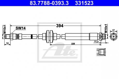 Гальмівний шланг ATE 83.7788-0393.3