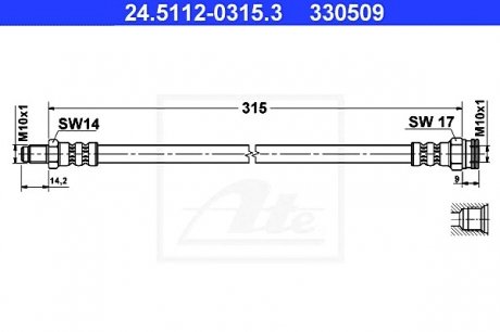 Тормозной шланг ATE 24.5112-0315.3