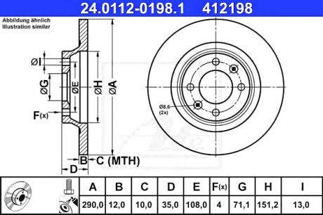 Тормозной диск ATE 24.0112-0198.1