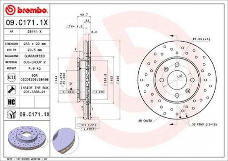 Гальмівні диски Brembo 09.C171.1X