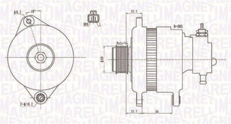 Alternator OPEL ASTRA H 1.7CDTI 100A z vacum Magneti Marelli 063731899010