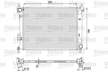 Радиатор двигателя HYUNDAI I20 1.2/1.4/1.6 09.08-12.15 Valeo 701729