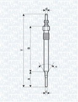 Свеча накаливания Magneti Marelli 062900061304