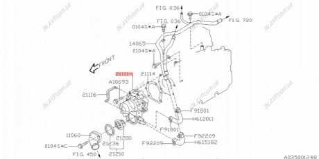 Насос водяной двигателя Subaru 21111AA340