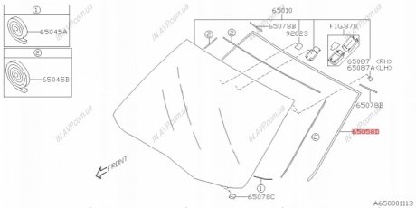 Молдинг лобового стекла Subaru 65058SG000