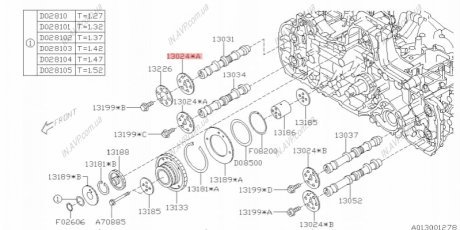 Шестерня распредвала Subaru 13024AA340