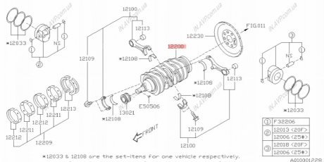 Вал коленчатый Subaru 12200AA490
