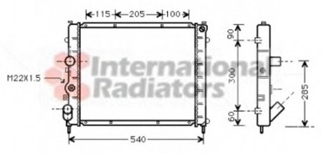Радиатор охлаждения RENAULT KANGOO I (98-) 1.9 D (Van Weze) Van Wezel 43002174