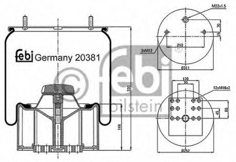 Кожух пневматической рессоры BILSTEIN FEBI 20381