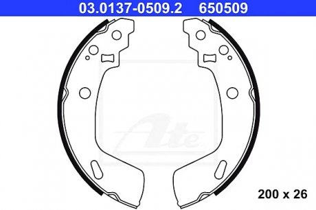 Комплект тормозных колодок ATE 03.0137-0509.2