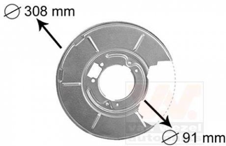 Отражатель, диск тормозного механизма Van Wezel 0646373 (фото 1)