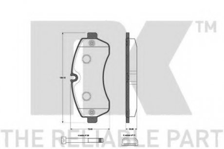 Комплект тормозных колодок, дисковый тормоз NK 223364 (фото 1)