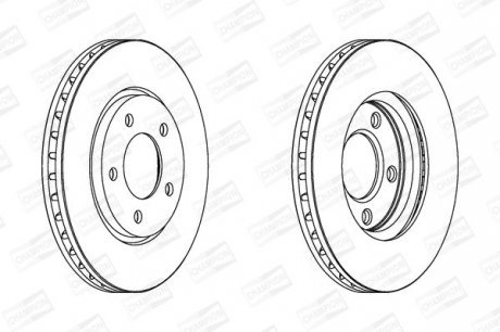 Гальмівний диск пер. Voyager/Grand Voyager/Town & Country/Caravan/Grand Caravan 00-08 компл. 2шт Champion 563030CH