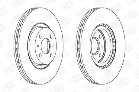 Гальмівний диск перед. Doblo 05-09 (284X22) компл. 2шт Champion 561387CH