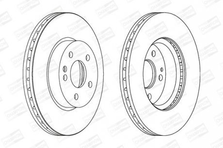 Гальмівний диск перед. Vito (639) 03- компл. 2шт Champion 562392CH