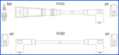 Комплект проводов зажигания HITACHI 134715 (фото 1)