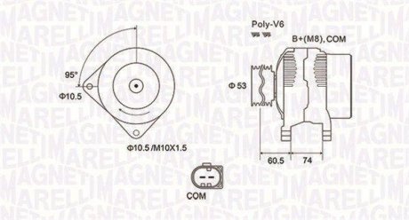 Alternator BMW 3/5 E90/E61 170A Magneti Marelli 063731905010