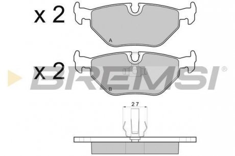 Гальмівні колодки зад. BMW 5 (E39) 96-03 BREMSI BP2710