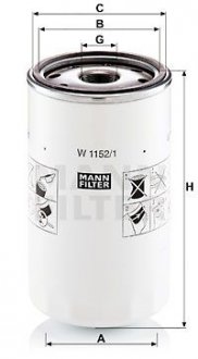 Фільтр масляний MANN FILTER MANN-FILTER W 1152/1
