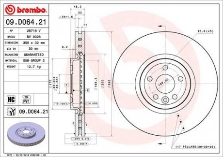 Тормозные диски BRE Brembo 09.D064.21