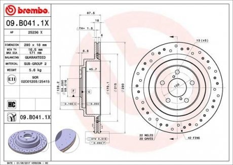 Тормозные диски BRE Brembo 09.B041.1X