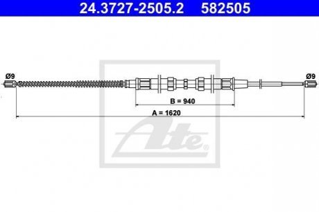 Трос, стояночная тормозная система ATE 24.3727-2505.2