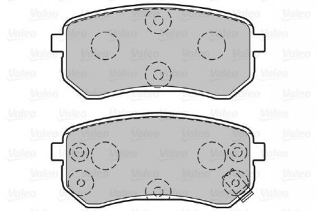 Гальмівні колодки дискові HYUNDAI/KIA i10/Picanto 1,0-1,2 R 04-17 Valeo 301706 (фото 1)