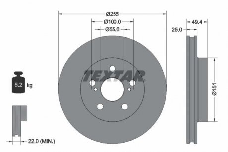 Томрозной диск Textar 92301703 (фото 1)