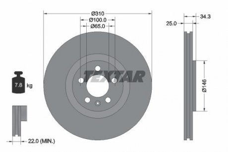 Тормозной диск (TMD) Textar 92275905 (фото 1)