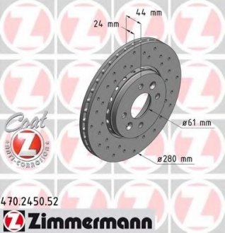 Тормозной диск ZIMMERMANN 470.2450.52 (фото 1)
