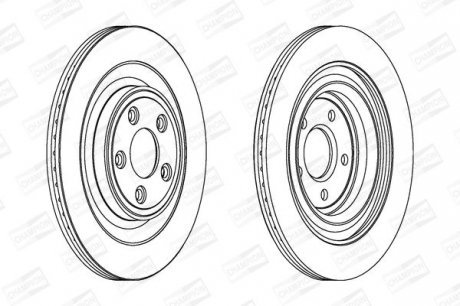 JAGUAR Диск тормозной задн.S-type,XF,XJ,XK 04- Champion 563027CH