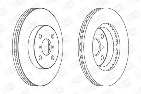 Гальмівний диск перед. Toyota Yaris 05-20 компл. 2шт Champion 562421CH