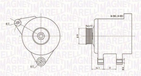 ALTERNATOR 12V OPEL AGILA/ASTRA H/COMBO/CORSA C 1.0/1.2/1.4 2000 -> SZT Magneti Marelli 063731747010