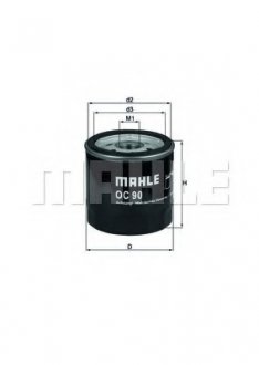 Фильтр масляный Lanos/Aveo (без упаковки) ORIGINAL MAHLE OC90OF