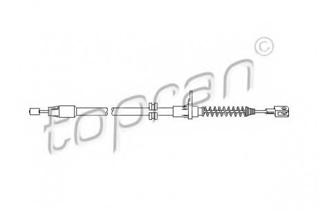 Трос, тормозной механизм рабочей тормозной системы TOPRAN 401 908 (фото 1)