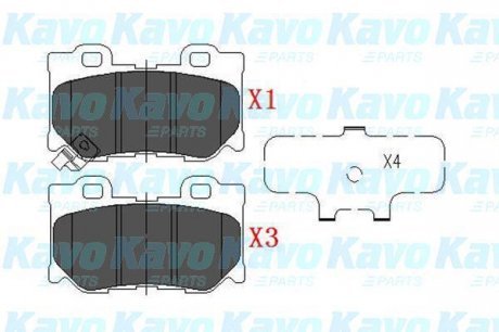 Комплект гальмівних колодок PARTS KBP-6582 KAVO KBP6582