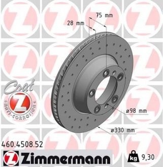 TARCZA HAMULC. PORSCHE PANAMERA 16- LT ZIMMERMANN 460.4508.52