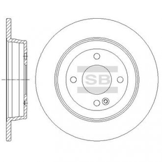 Тормозной диск задний HI-Q SD1087 (фото 1)