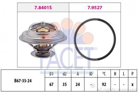 Термостат, охлаждающая жидкость Facet 78401