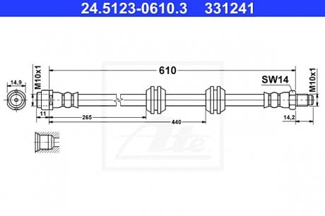 Тормозной шланг ATE 24.5123-0610.3