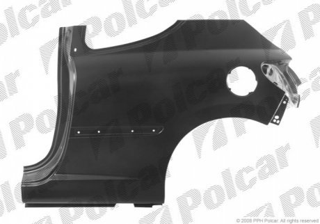 Крило заднє правий, PEUGEOT 207 POLCAR 572484