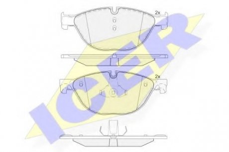 Комплект тормозных колодок, дисковый тормоз ICER ICER Brakes 181961