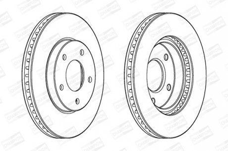 Гальмівний диск пер. Lancer/Caliber 10- компл. 2шт Champion 562820CH