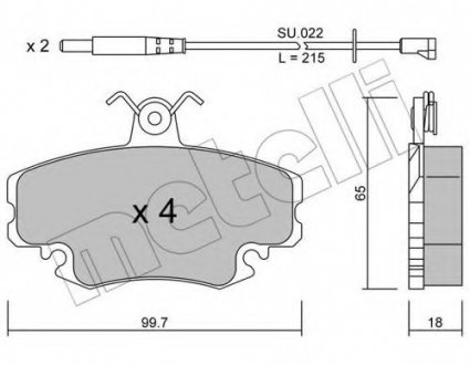 Комплект тормозных колодок, дисковый тормоз Metelli 2201200K (фото 1)
