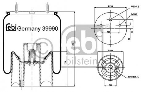 Кожух пневматической рессоры BILSTEIN FEBI 39990