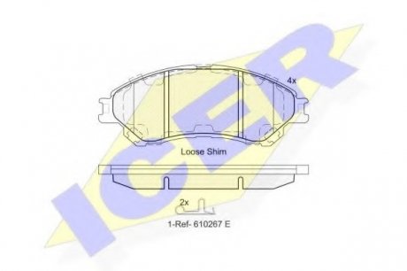 Комплект тормозных колодок, дисковый тормоз ICER Brakes 182175 (фото 1)