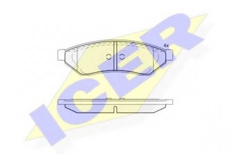 Комплект тормозных колодок, дисковый тормоз ICER Brakes 181726 (фото 1)