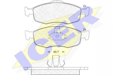 Комплект тормозных колодок, дисковый тормоз ICER Brakes 180916 (фото 1)