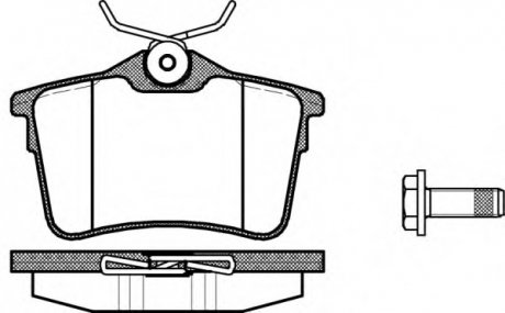 Комплект тормозных колодок, дисковый тормоз WOKING P1282300 (фото 1)